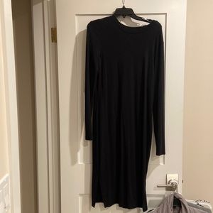 womens black light sweater long sleeve dress